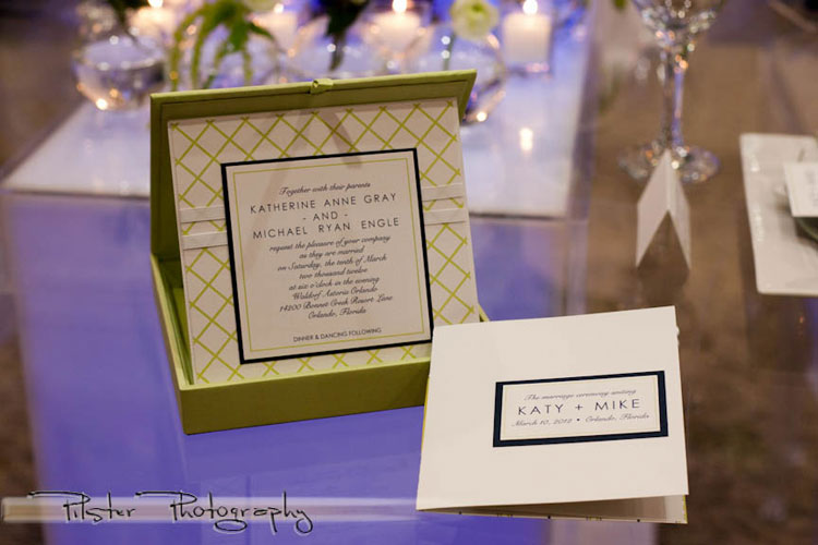  Showcase Event Modern Preppy Lime and Navy Invitations